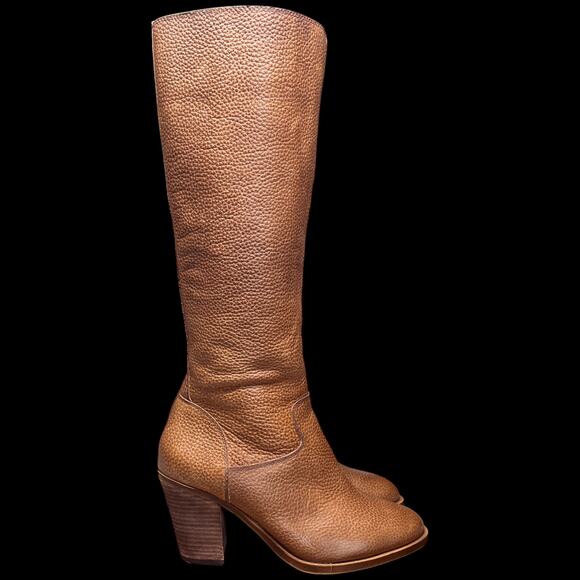 LUCKY BRAND Espositoh Women 8M Honey Pebbled Br own Leather Knee High Boots Ride - Picture 7 of 16